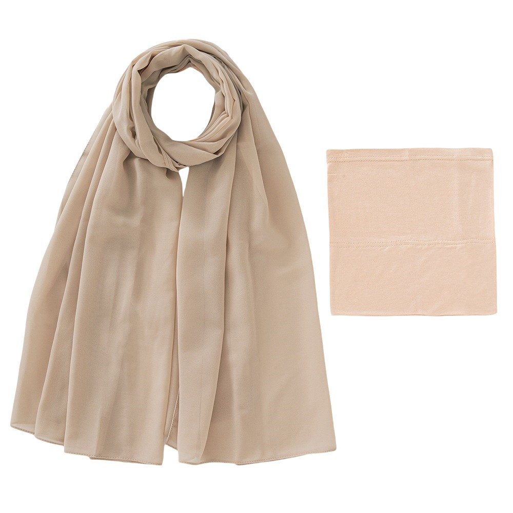 Zaewry Modeschal 2 Stück Hijab Kopftuch Für Damen,Chiffon Hijab Set, Modern Kopftücher