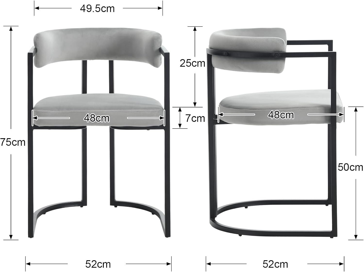 WAHSON OFFICE CHAIRS Esszimmerstuhl 2er Set, aus Samt Polsterstühle mit sch günstig online kaufen