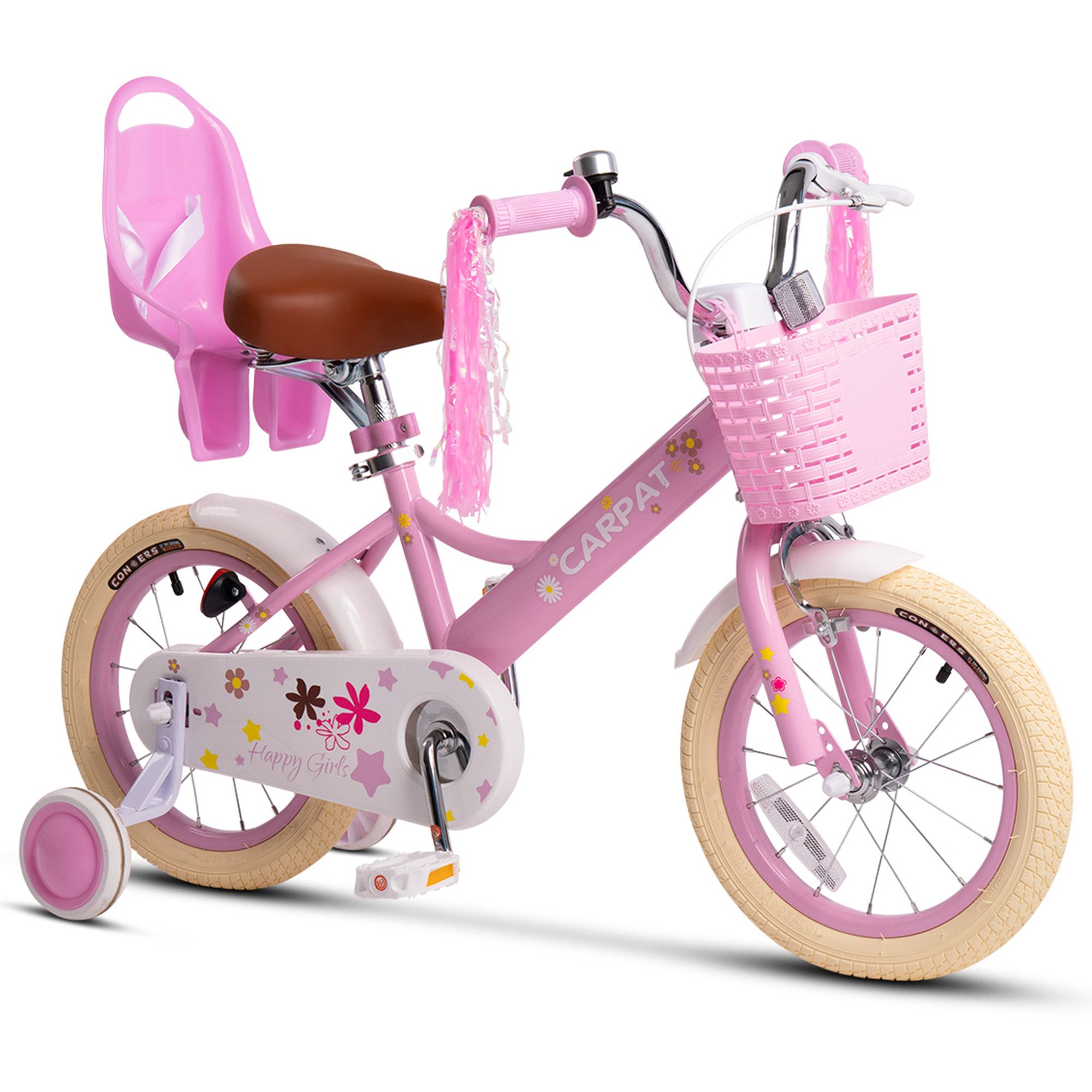CARPAT SPORT Kinderfahrrad 14 16 Zoll Kinderfahrrad für 3-7 Jahre, 1 Gang, Kettenschaltung, Mädchen Jungen Fahrrad Bike mit Stützräder ab 3 …