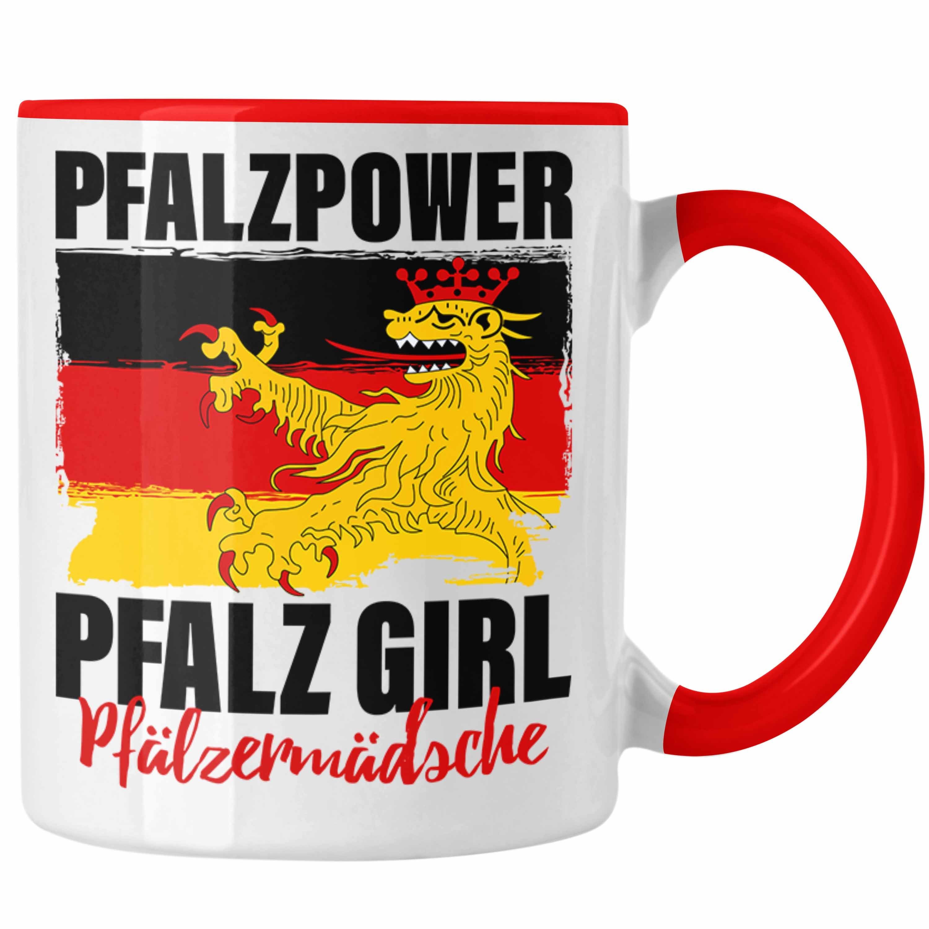 Trendation Tasse Pfalzpower Rot Girl Pfalzmädsche Frauen Tasse Pfalz Geschenk