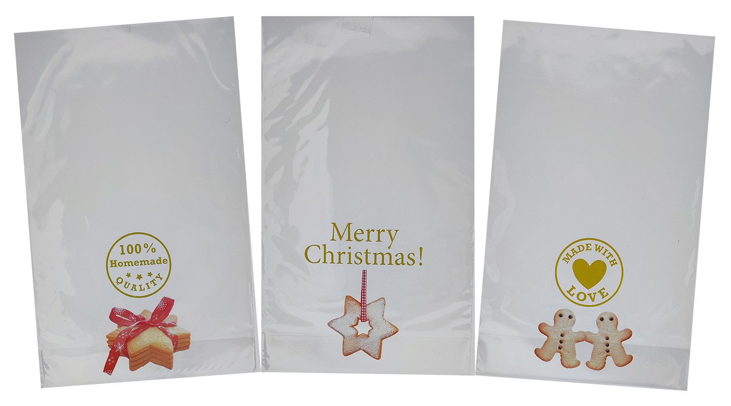 HundB Geschenkfolie Folienbeutel mit Boden 8er Pack, (8St), Weihanchten Geschenke Verpackung Geschenkverpackung