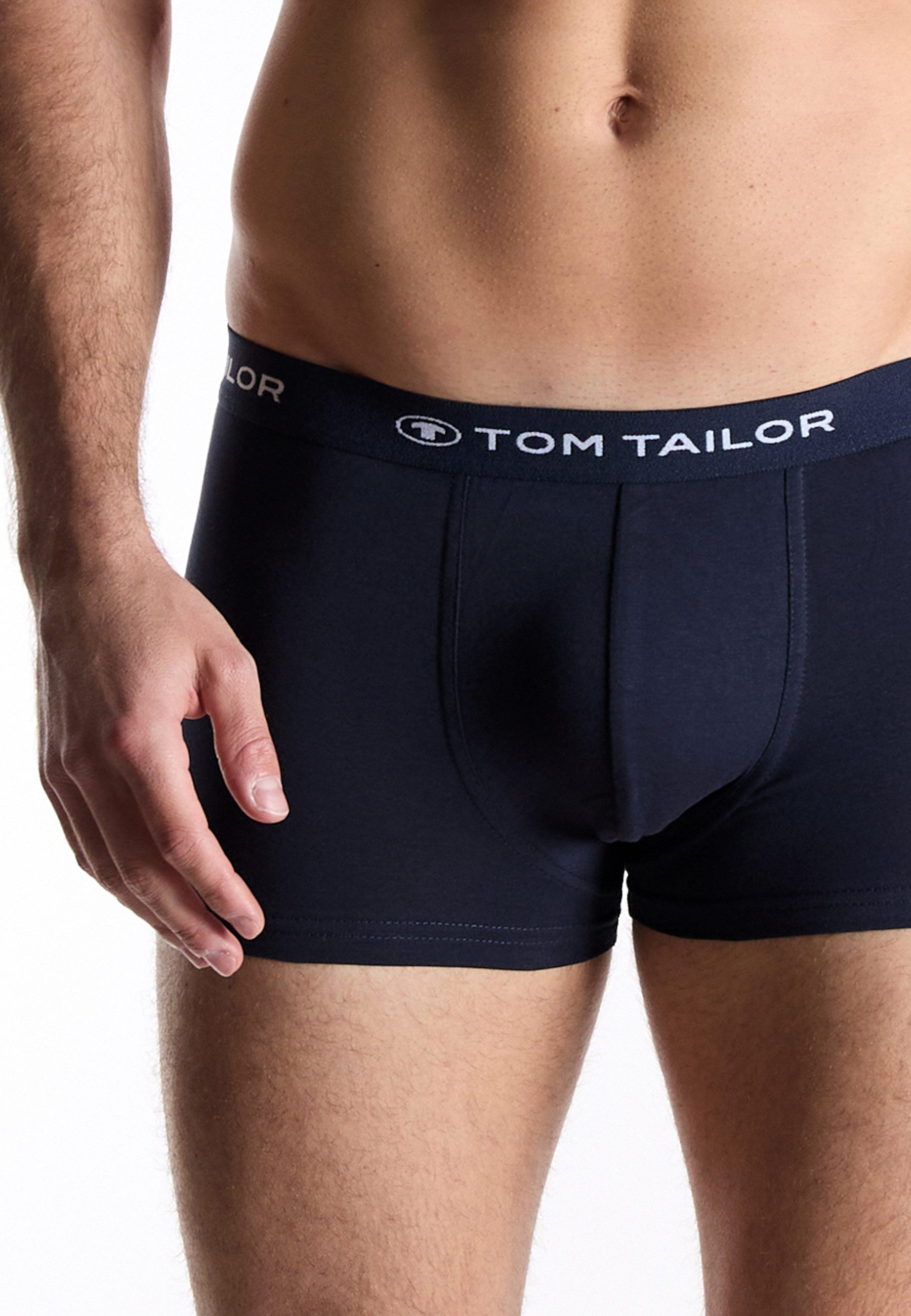 TOM TAILOR Retro Pants Buffer (3er Pack) bequem, eng, mit Logobund, mit Print, Baumwollmix
