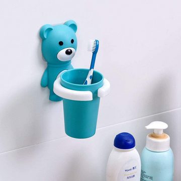 Lubgitsr Zahnbürstenhalter Zahnbürstenhalter, Cartoon-Bär, zum Aufhängen an der Wand, (1-St)
