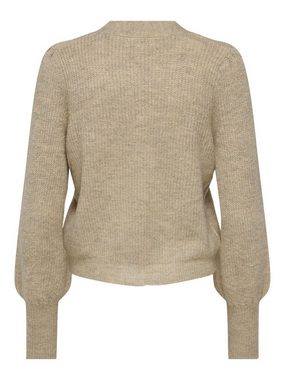 JACQUELINE de YONG Strickpullover Kurzer Strick Pullover JDYDREA Puffärmel Cardigan 3696 in Beige