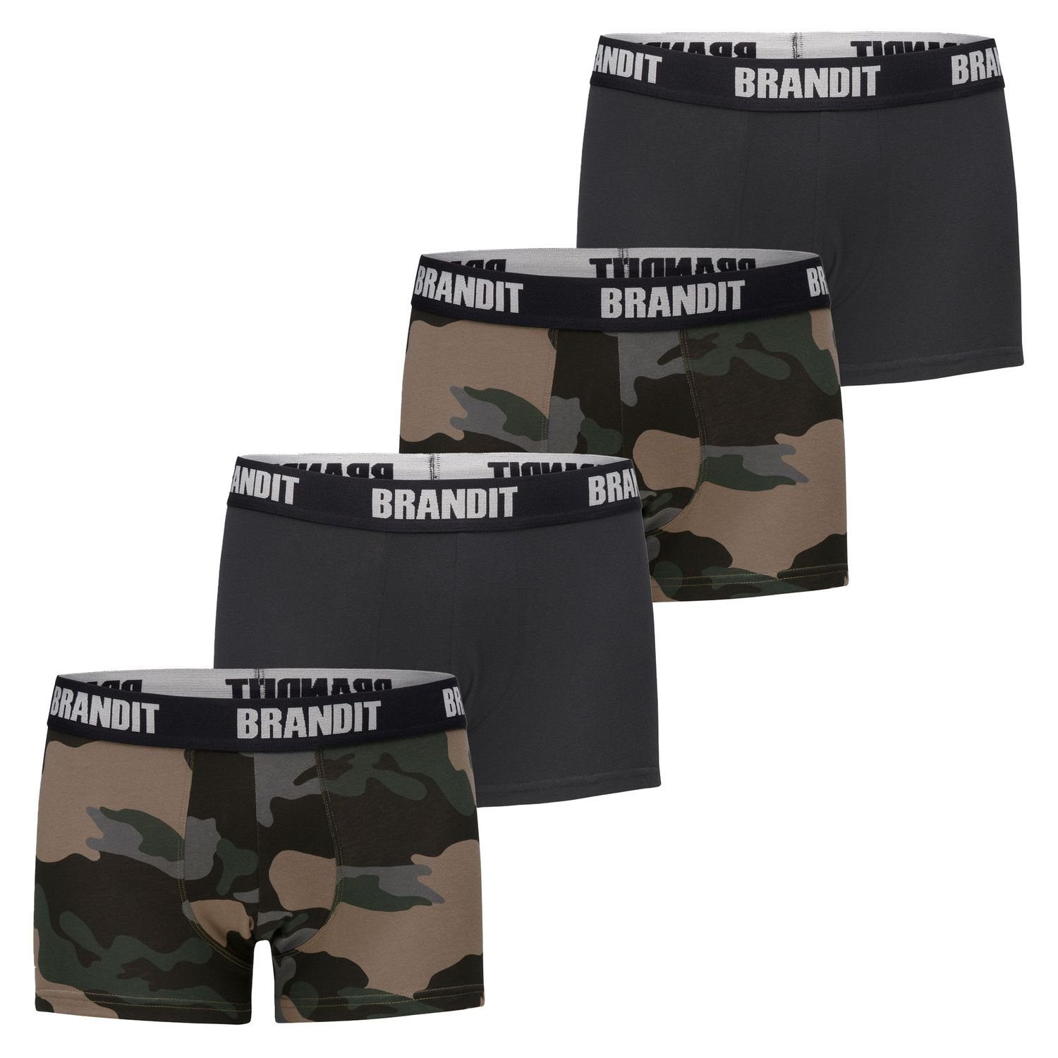 Brandit Boxershorts (4-St) modern und zeitlos im 4er Pack darkcamo / black