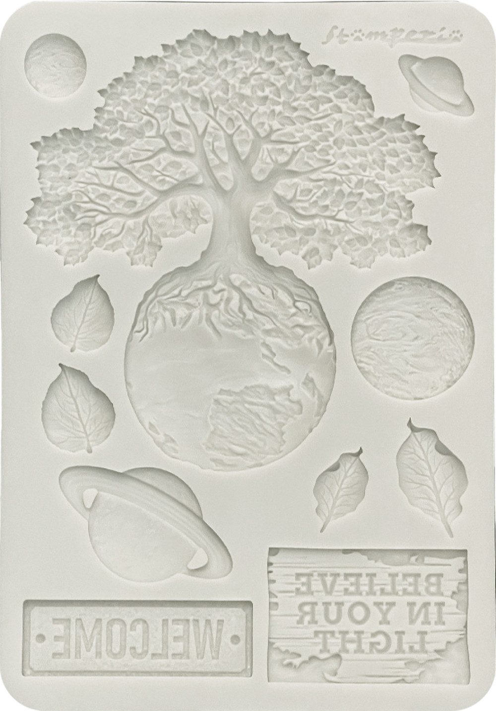 Stamperia Modellierwerkzeug Silikonform A5 'A New Beginning - Planets', (11 St), 11 Motive