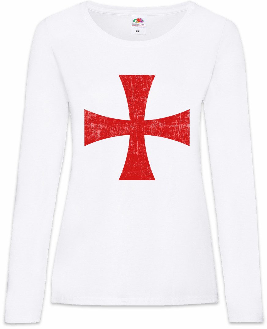 Langarmshirt Templar Cross I Damen Langarmshirt Rotes Templer Orden Kreuz