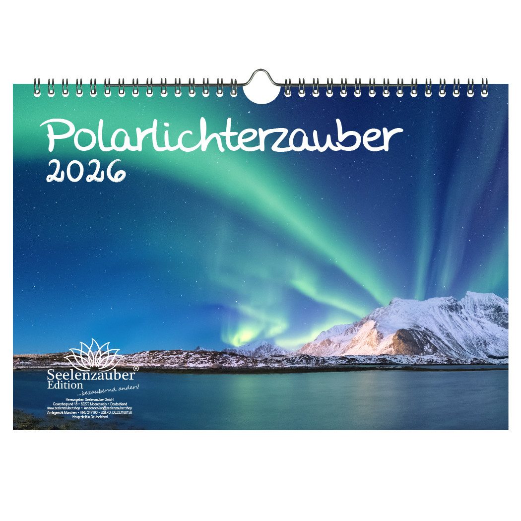 Seelenzauber Wandkalender Polarlichterzauber DIN A4 Kalender für 2026 Polar Nordlichter