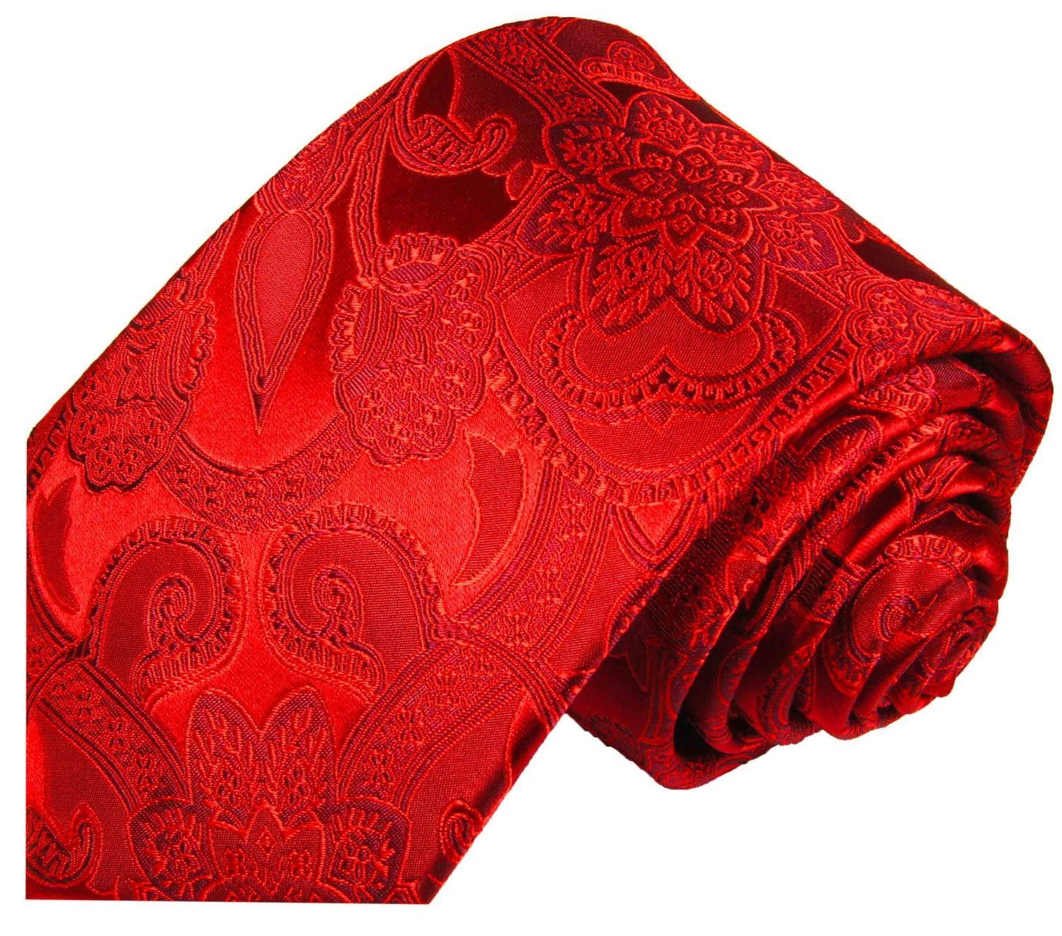 Paul Malone Breit (165cm), Elegante floral Extra Herren 100% Krawatte Seidenkrawatte Schlips rot lang Seide (8cm), 2030 paisley