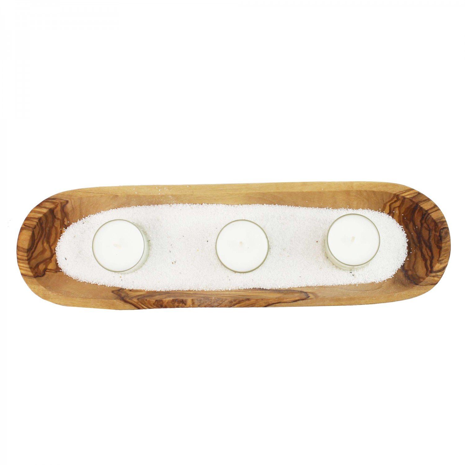 Teelichthalter 3er Teelichthalter aus Holz Wellness mit Sand