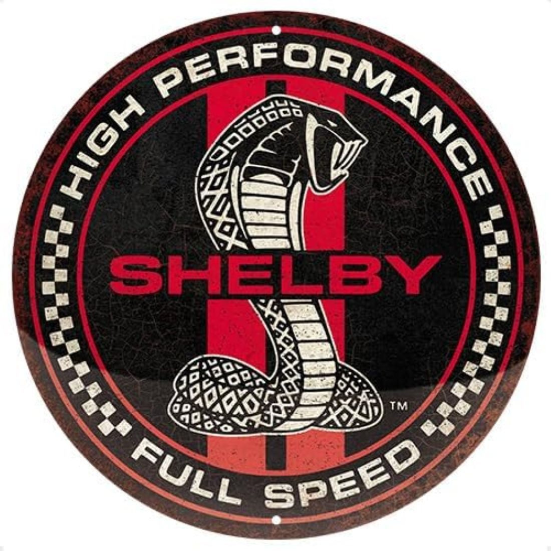 Nostalgic-Art Metallschild Blechschild 35 cm Rund - Shelby – Full Speed Cobra Snake