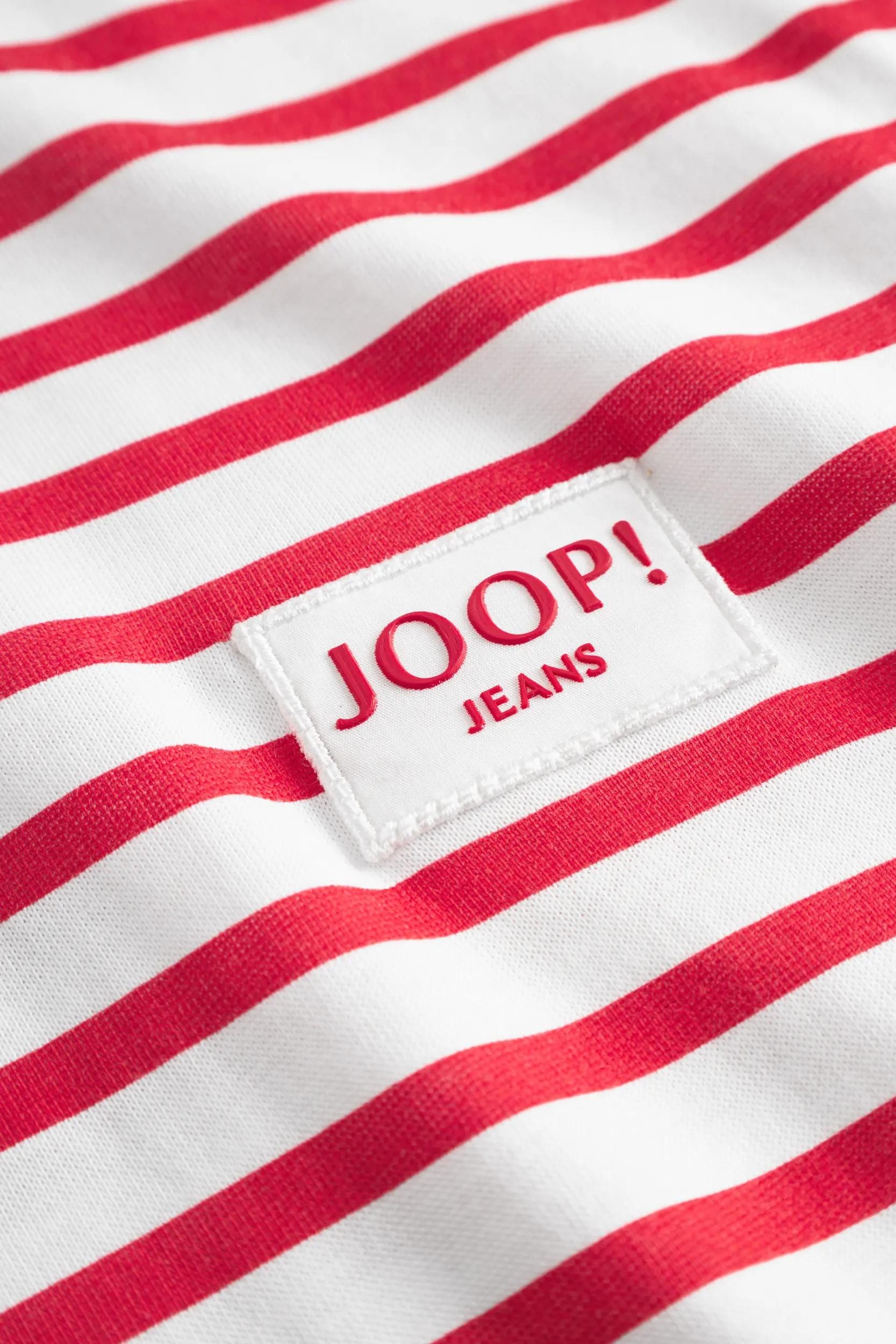 Joop Jeans T-Shirt Teele geringelt, gerippter Rundhals