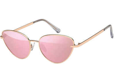 BEZLIT Eyewear Retrosonnenbrille BEZLIT Eyewear (1-St) rosa rote brille mit schwarzen gläsern