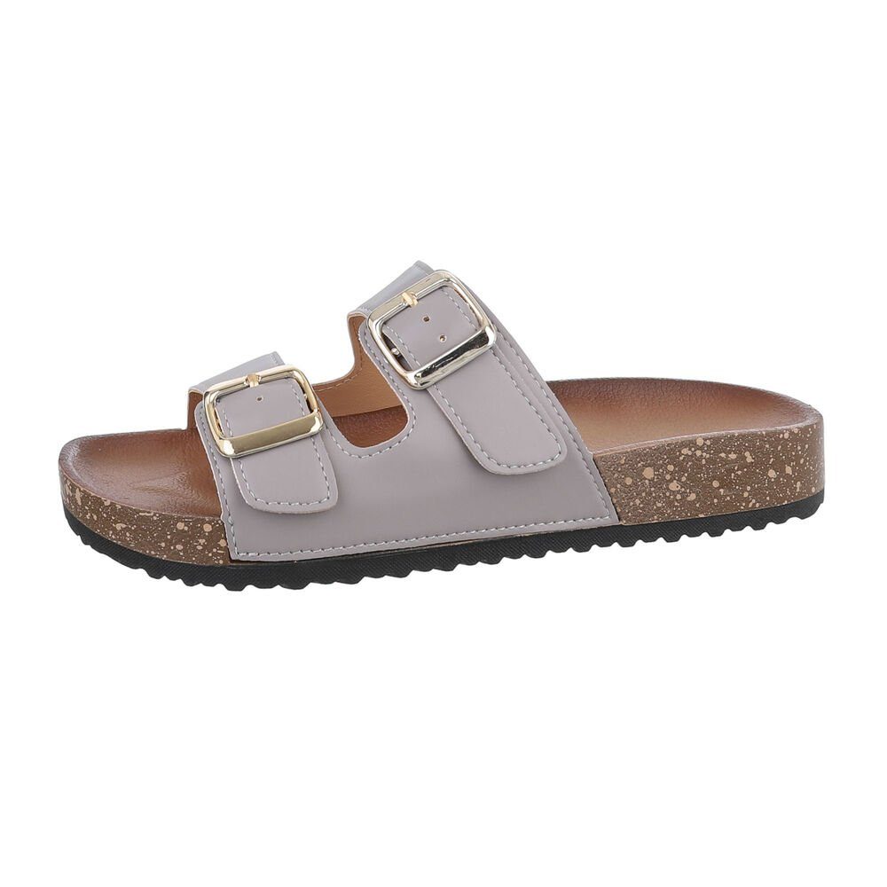 Ital-Design Damen Mules Freizeit Pantolette Flach günstig online kaufen