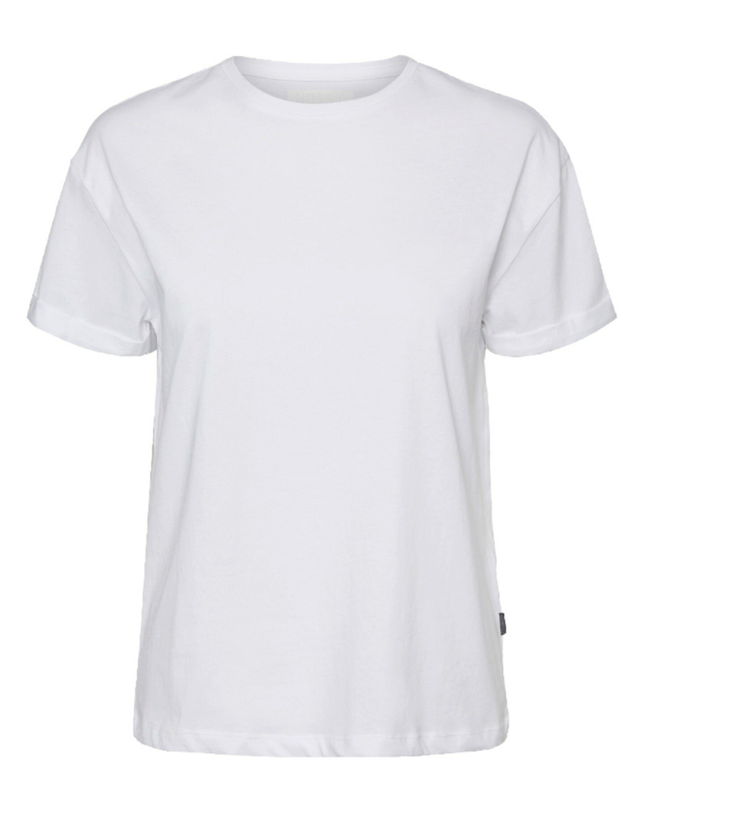 Details, (1-tlg) Detail may Plain/ohne Weiteres White T-Shirt Noisy Bright Brandy