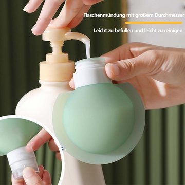 FIDDY Reisebehälter 3 Silikon-Reiseflaschen-Set, tragbar, auslaufsicher (Anzug, 3 St., 3 Silikonflaschen 60ML, 90ML), Nachfüllbare kosmetische Quetschflaschen-Toilettenartikel