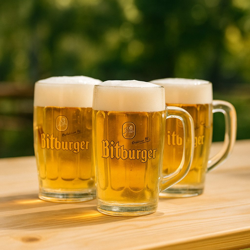 Bitburger Bierglas Bitburger Bierkrug Set 6× 0,3 L – Original Biergläser – Geeicht