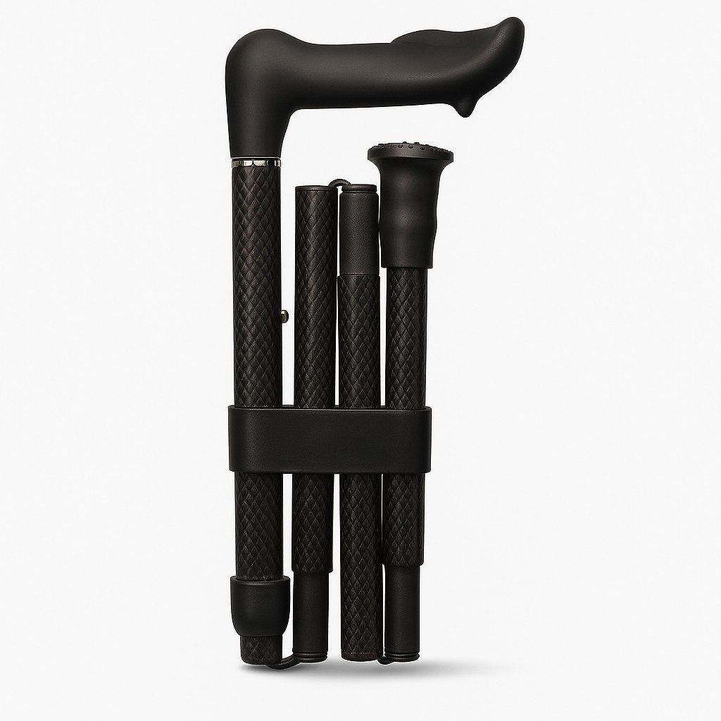 Gehstock Faltbarer Gehstock Carbon anatomischem Handgriff bis 90,5 cm