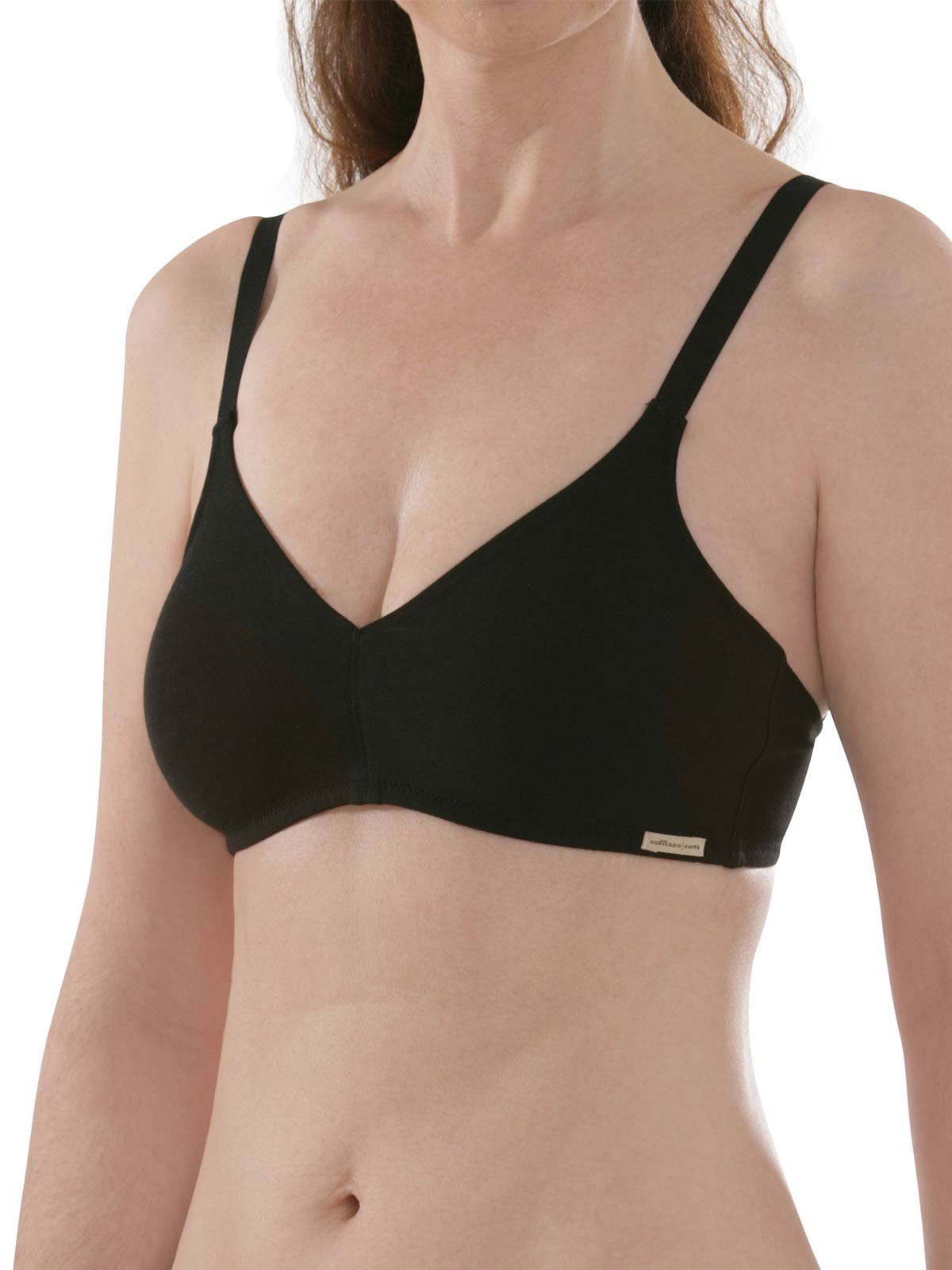 comazo Set: Bügelloser BH 2er Pack Damen Soft BH ohne Bügel 2764 (Stück, 2-tlg) Vegan