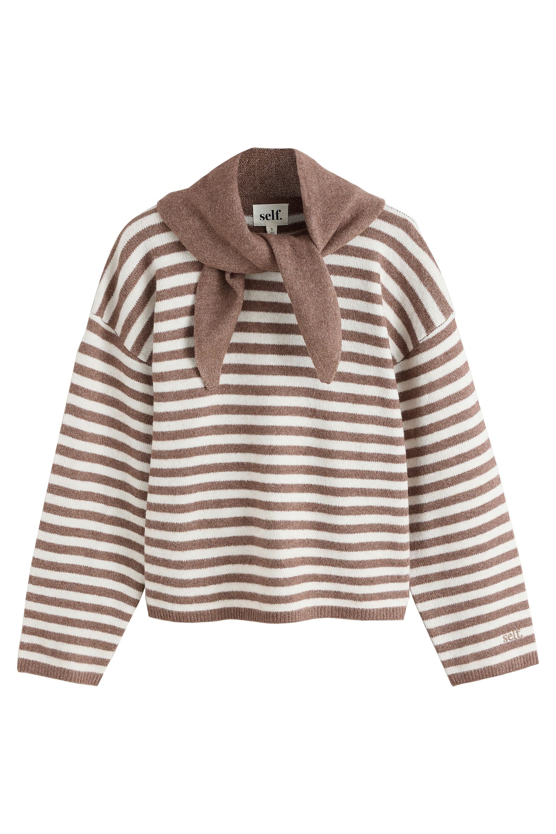 self Strickpullover self. Strickpullover mit abnehmbarem Schal (1-tlg)