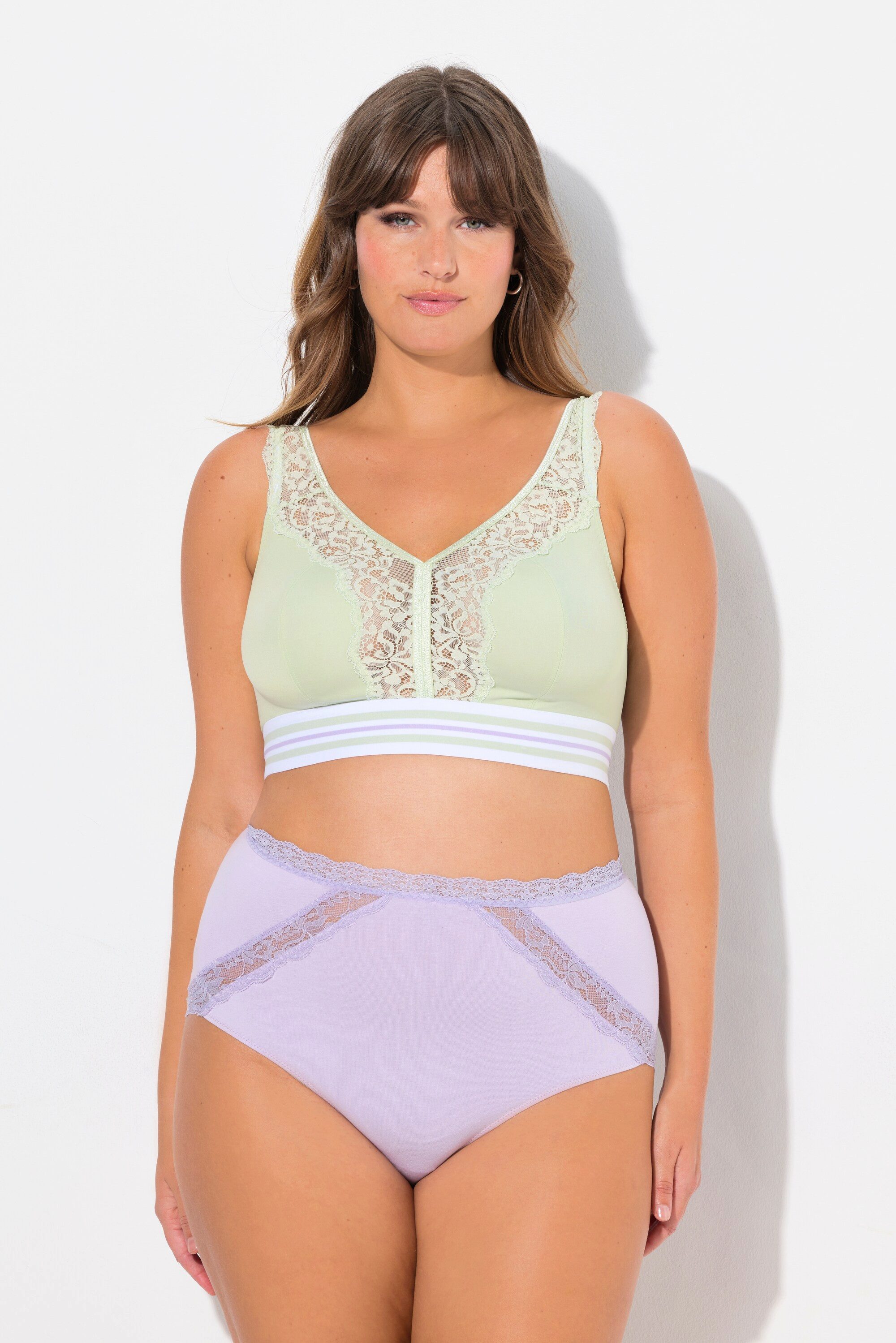 Ulla Popken Bügelloser BH Minimizer-Bralette Spitze ohne Bügel