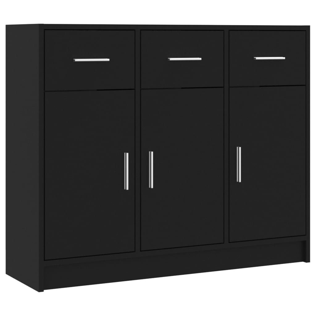 furnicato Sideboard Schwarz 91x28x75 cm Holzwerkstoff günstig online kaufen