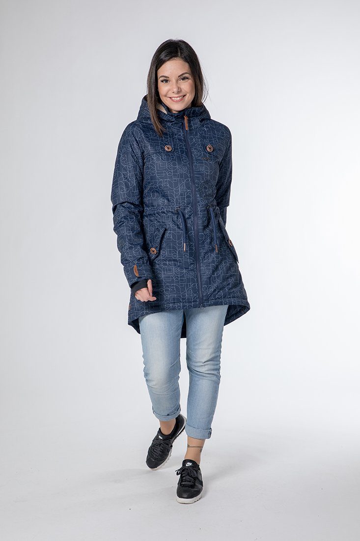 CNSRD Funktionsparka CHARLOTTE COAT NAV CS WOMEN mit hochschließendem Kragen und Kapuze