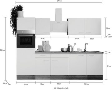 RESPEKTA Küche Oliver, Breite 270 cm, wechselseitig aufbaubar