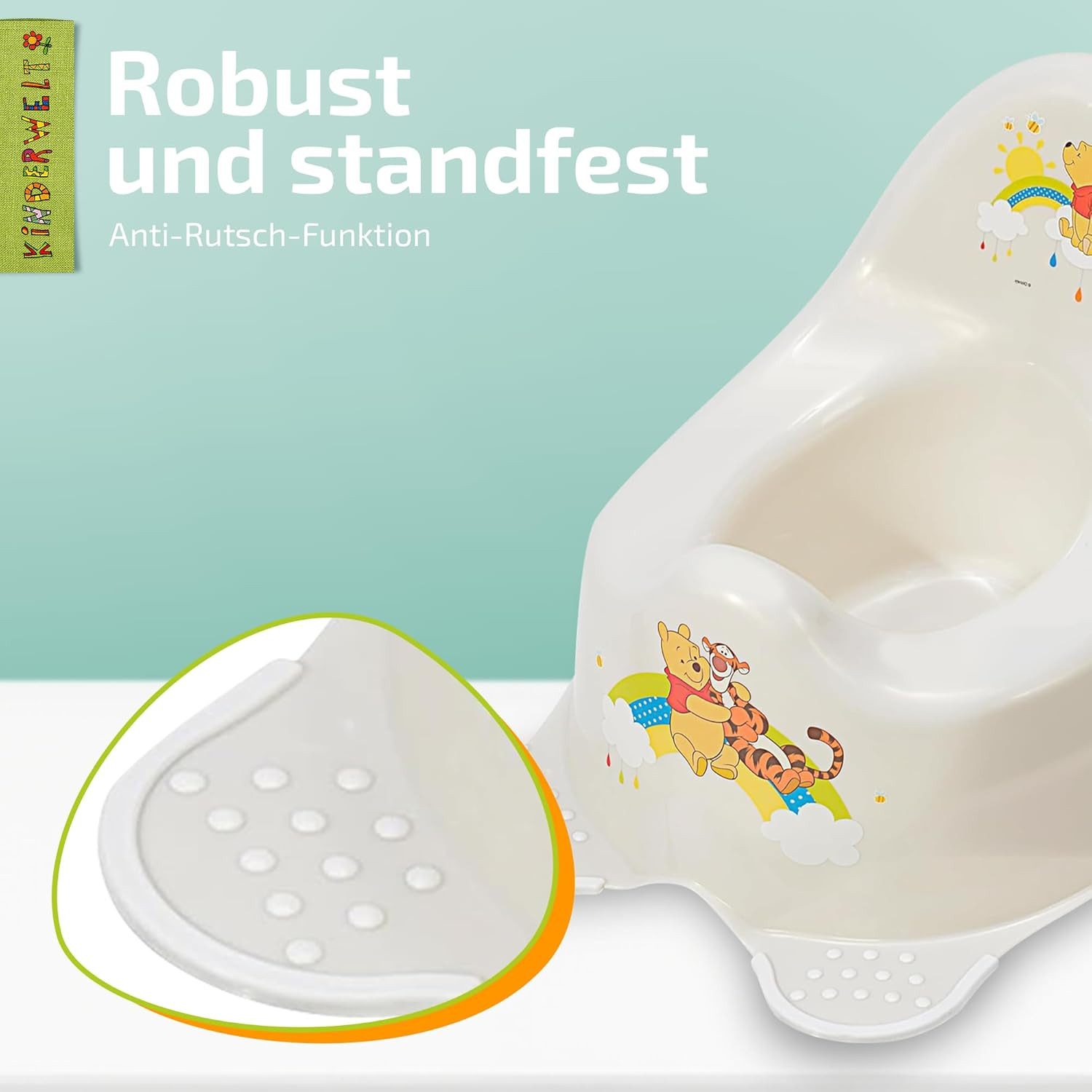 KIDS' WORLD Winnie the Pooh Potty, Sturdy Baby Potty with Anti-Slip Function