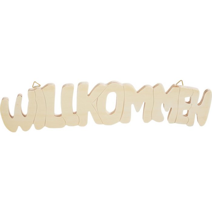VBS Wanddekoobjekt Holz-Schriftzug Willkommen 30 cm x 7 cm