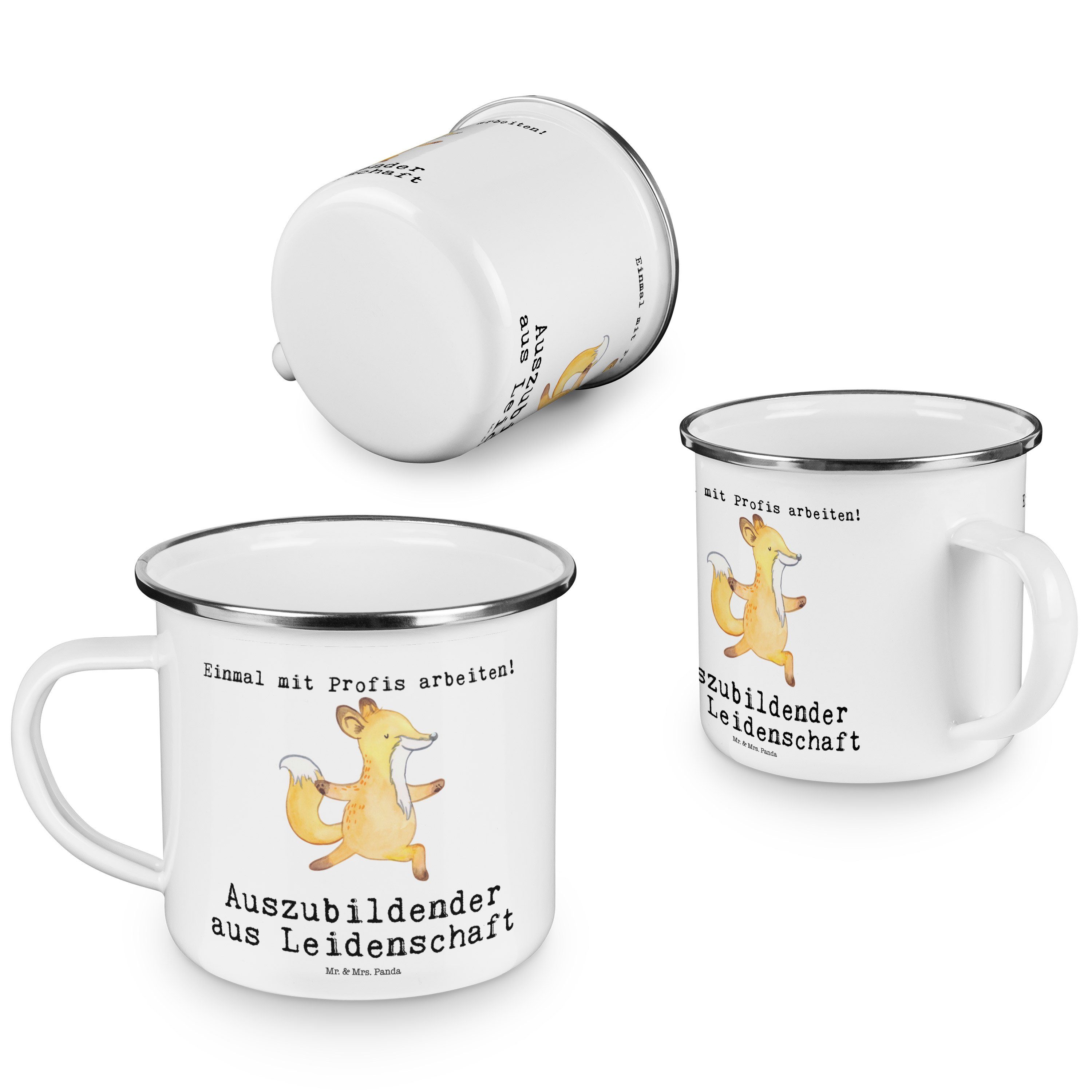 Mr. & Mrs. Panda Becher Kollege, Geschenk, - Weiß Auszubildender Trinkbech, - Emaille aus Leidenschaft