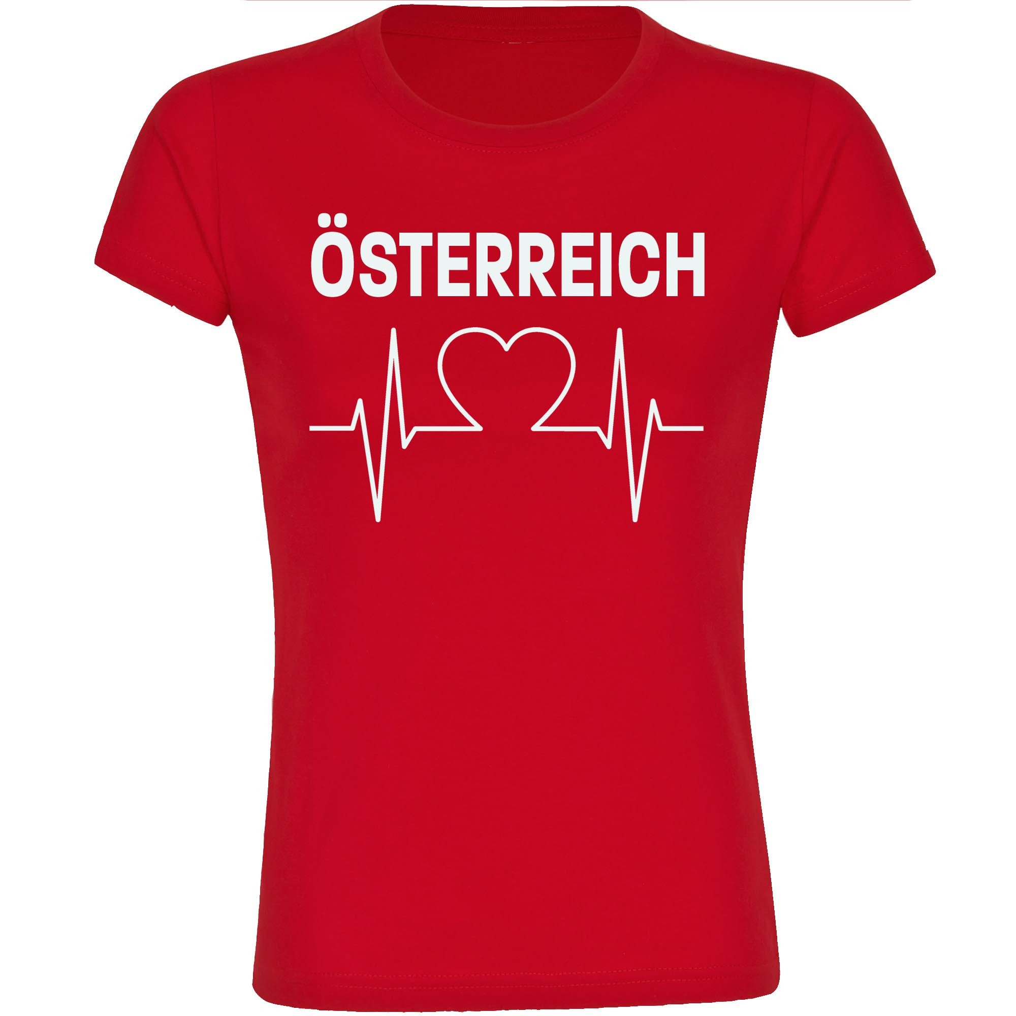 multifanshop T-Shirt Damen Österreich - Herzschlag - Frauen