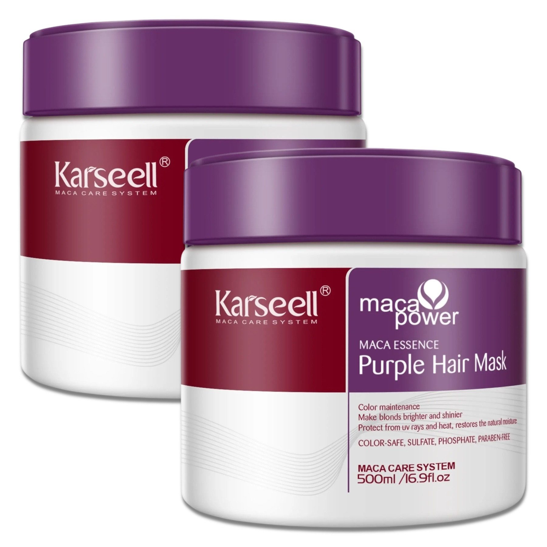 Karseell Haarmaske Purple Haarmaske Haarpflege für Blondes Blondiertes Graues Haar 500ml, 2-tlg., Haarpflege, Haarmaske, Karseell, Blondiertes Haar