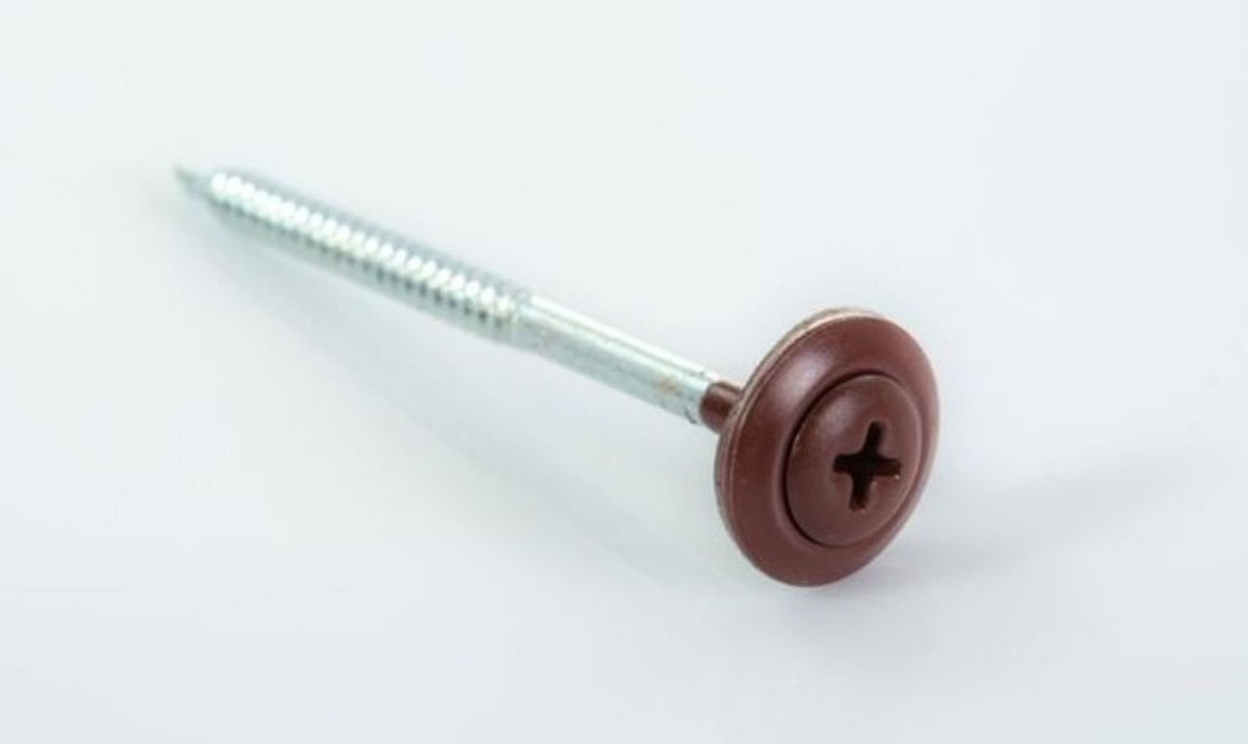 Thumbnail - Onduline Dachbahn 100 Stück Spezialschrauben selbstschneidend, Farbe: braun, rund, (100-St), Größe: 3,9 x 60 mm, für Ond...