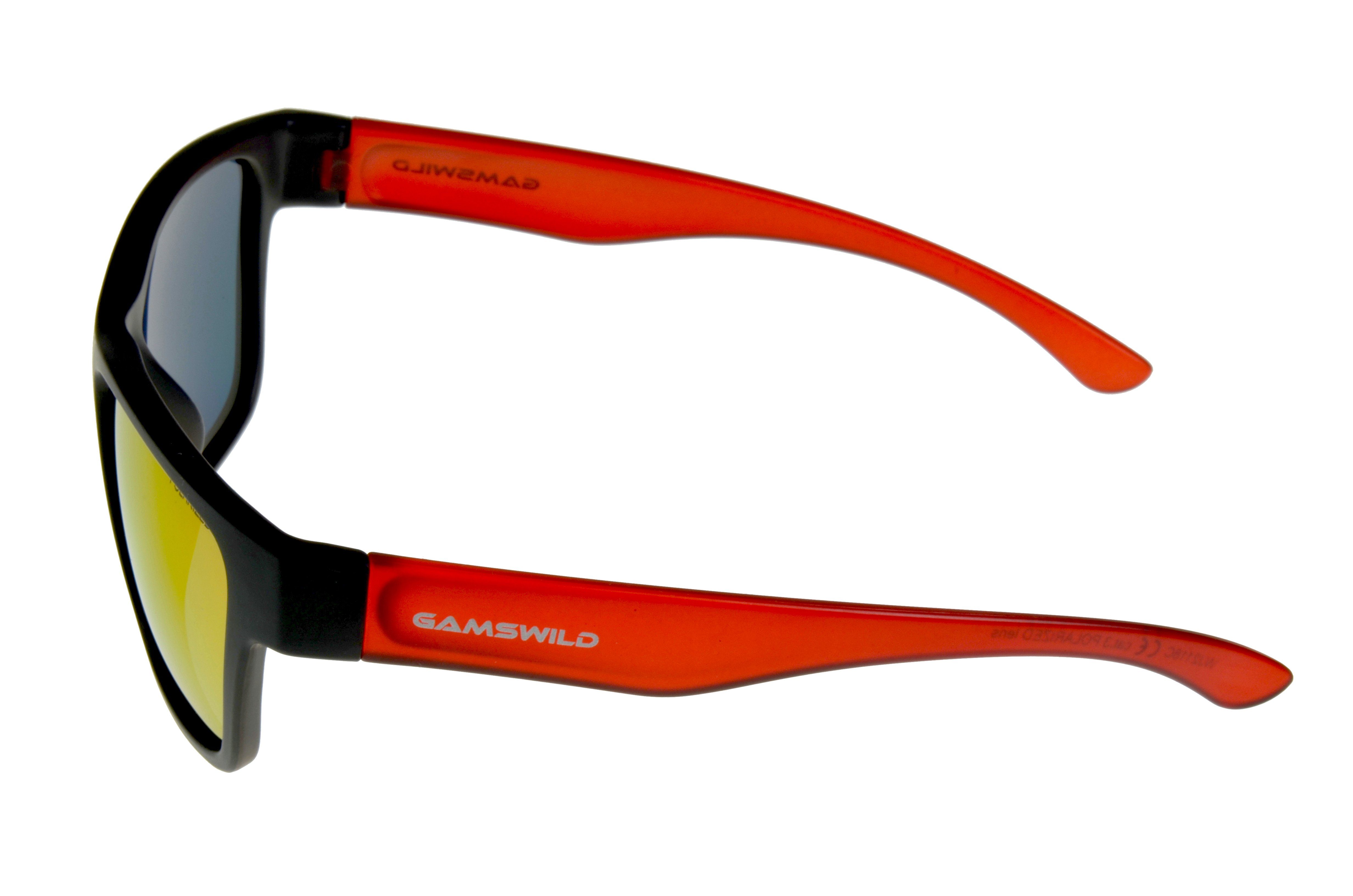 Gamswild Sonnenbrille WJ2118 GAMSKIDS Jugendbrille 8-18 Jahre Rahmen blau Gläser" grün, Unisex Kinderbrille rot, kids NEU halbtransparenter "polarisierte