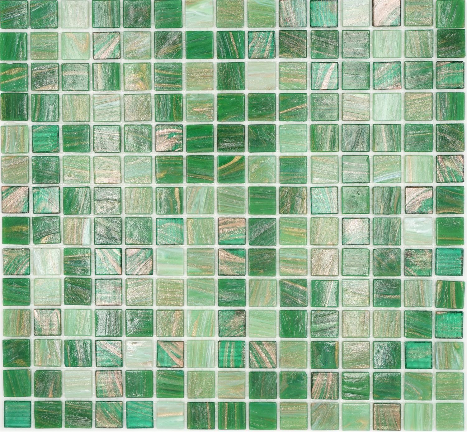 Mosani Bodenfliese Glasmosaik Fliesenspiegel Mosaikfliesen mint grün kupfer