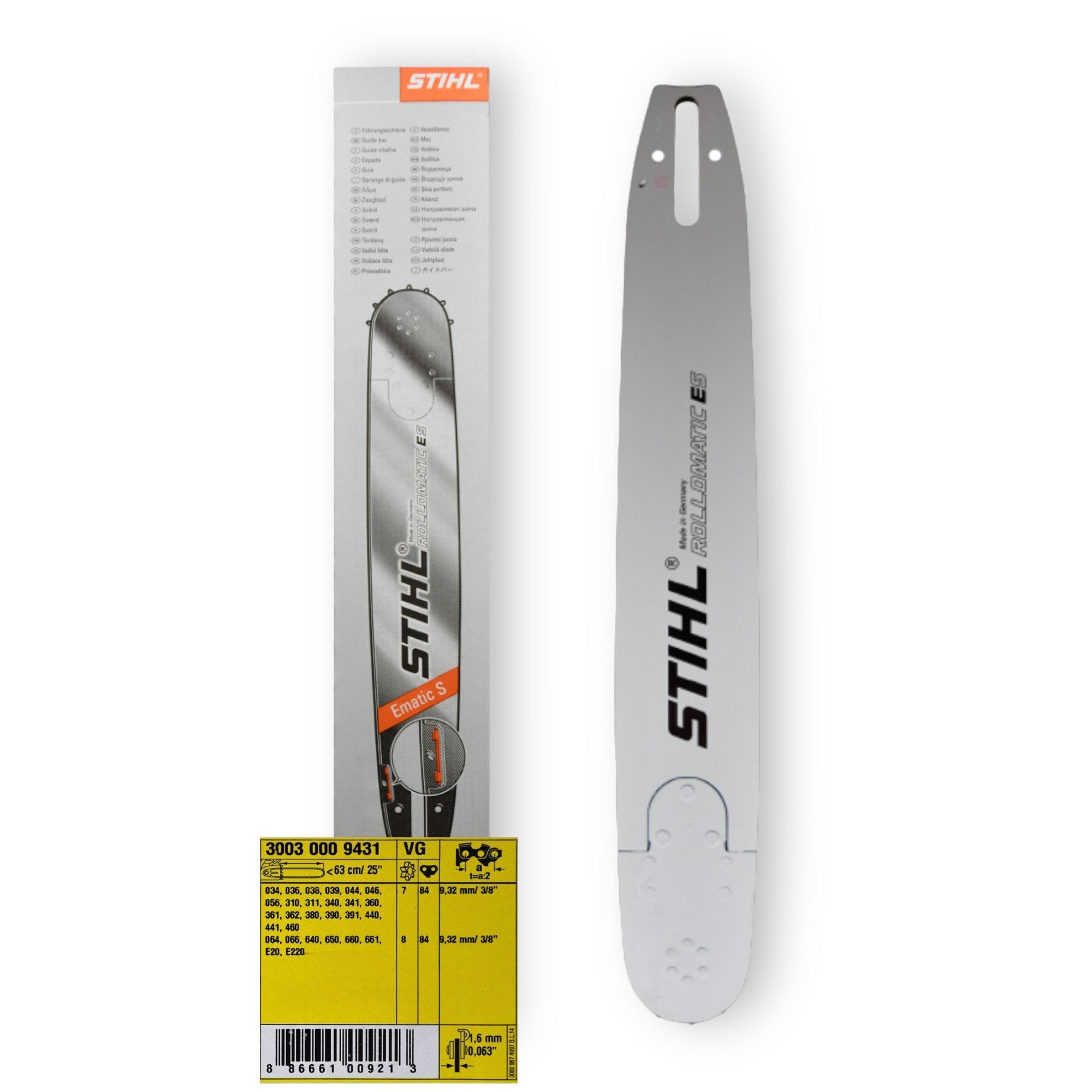 STIHL Führungsschiene Stihl Führungsschiene 63 cm, 3/8 1.6 Typ 05 11 Zähne 84TG