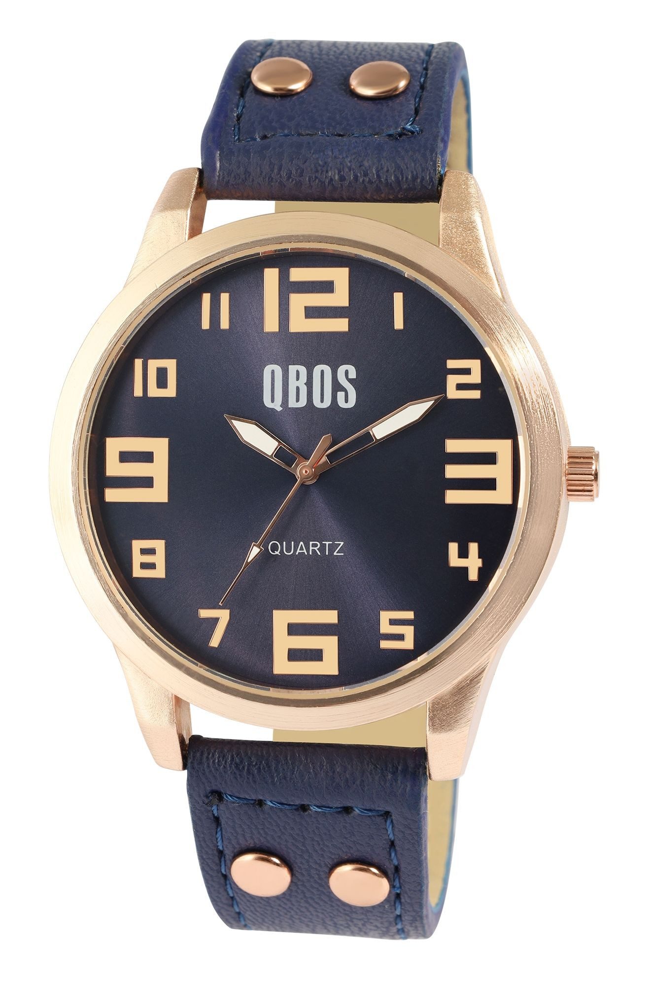 Qbos Quarzuhr QB0029 QBOS Unisexuhr mit Lederimitationsarmband