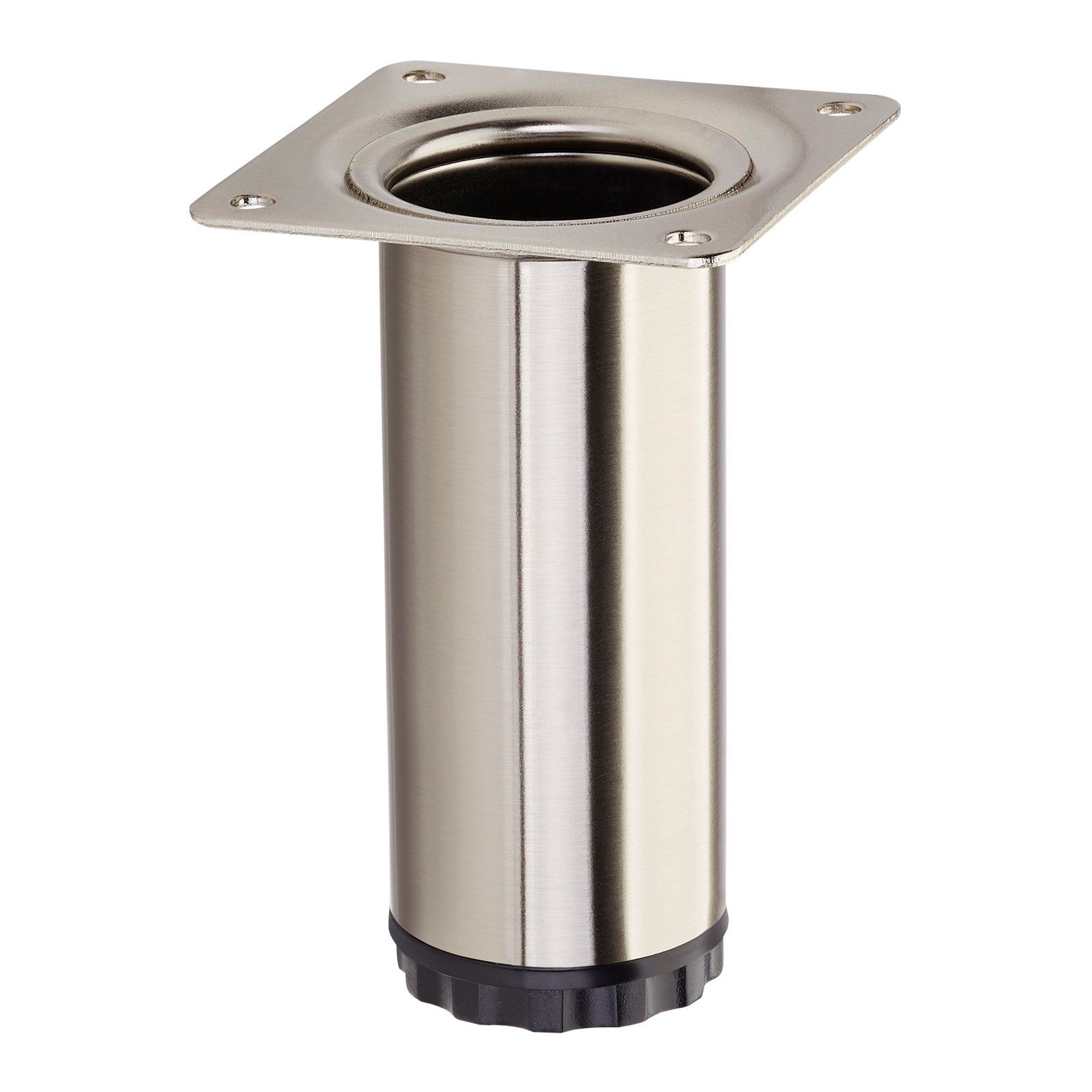 SO-TECH® Möbelfuß BRAVO aus Stahl, höhenverstellbar, belastbar bis 50 kg, Edelstahloptik, Höhe 100 mm, Durchmesser 40 mm