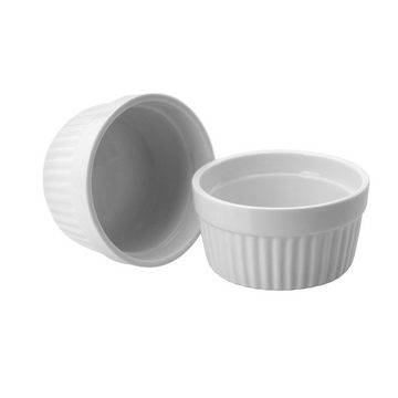 ToCi Dessertschale 12er Set Creme Brulee Schälchen Weiß 9 cm Förmchen aus Keramik 185 ml