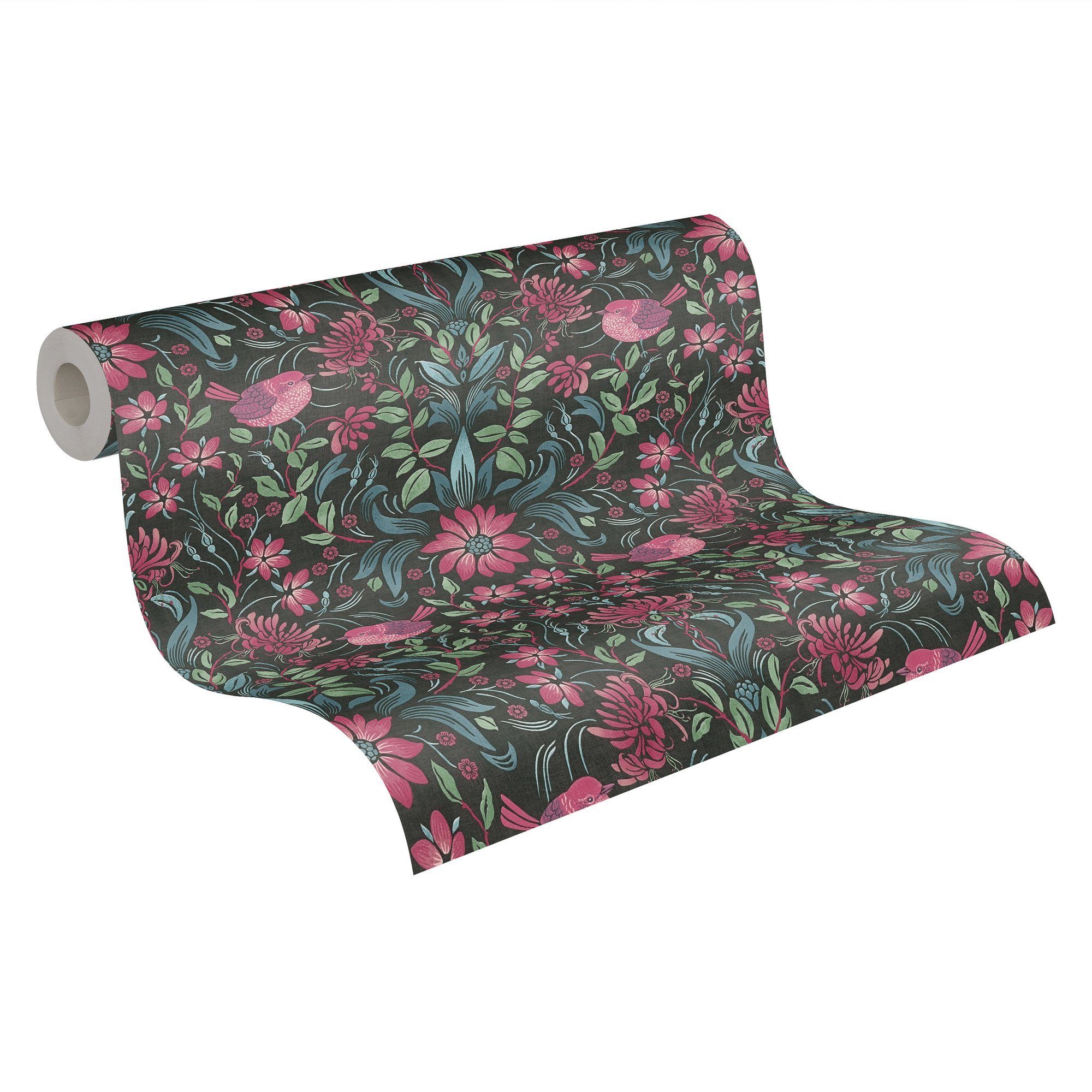Bricoflor Tapete im Jugendstil Floral Schwedische Landhaus Tapete mit Vogel günstig online kaufen