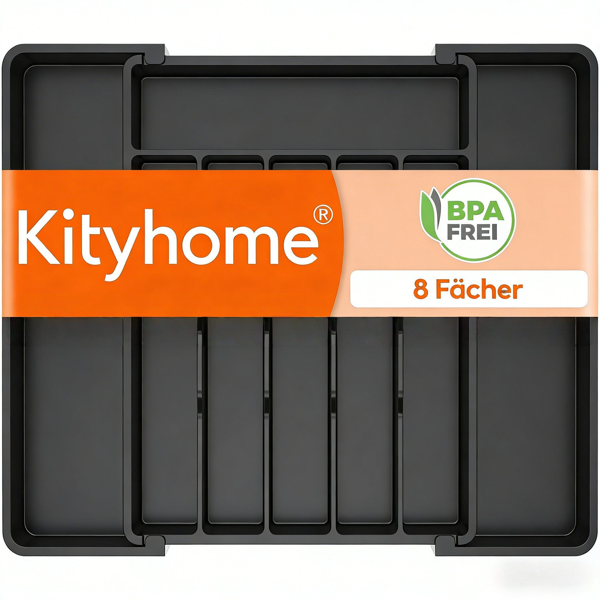 Kityhome Besteckeinsatz Besteckeinsatz Ausziehbare Besteckkiste mit 9 Fächern (Set, Schubladen Geschirr Aufnahmebox*1), Verstellbar, multifunktionale Aufnahme