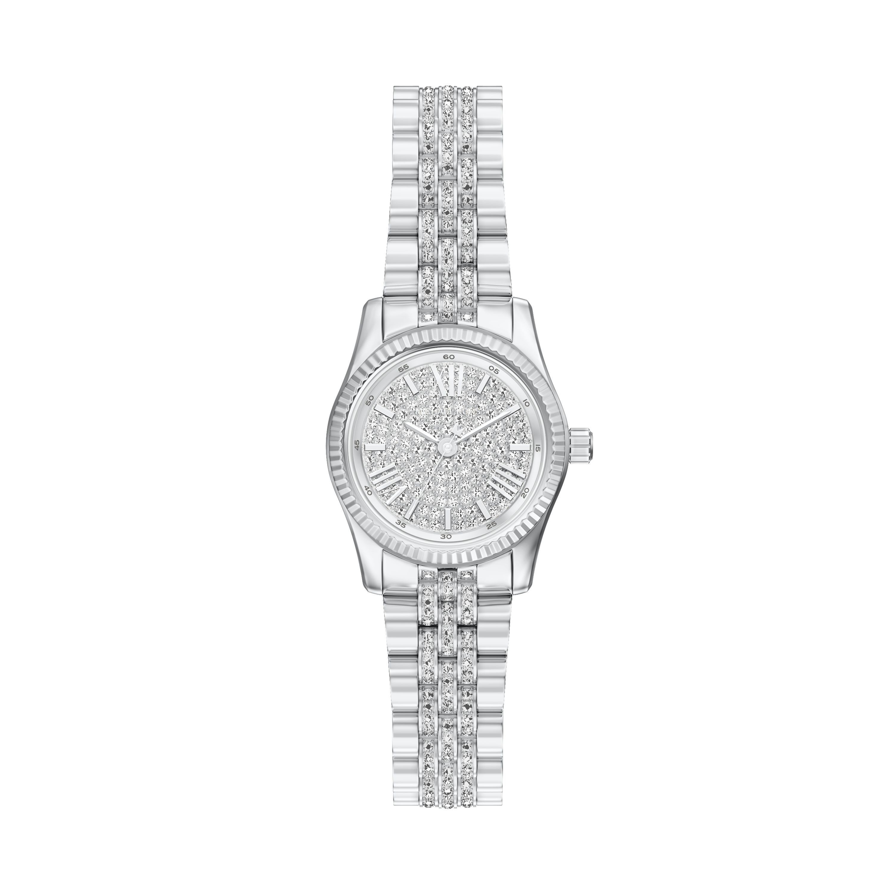MICHAEL KORS Quarzuhr Lexington MK7577, Armbanduhr, Damenuhr, Edelstahlarmband, analog, Glassteine
