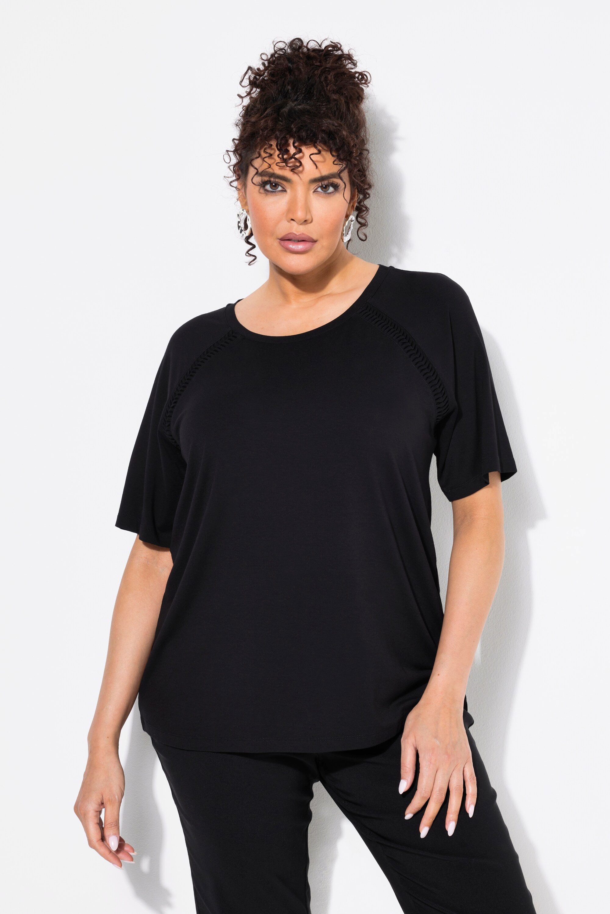 Ulla Popken T-Shirt T-Shirt Zierbänder Classic günstig online kaufen