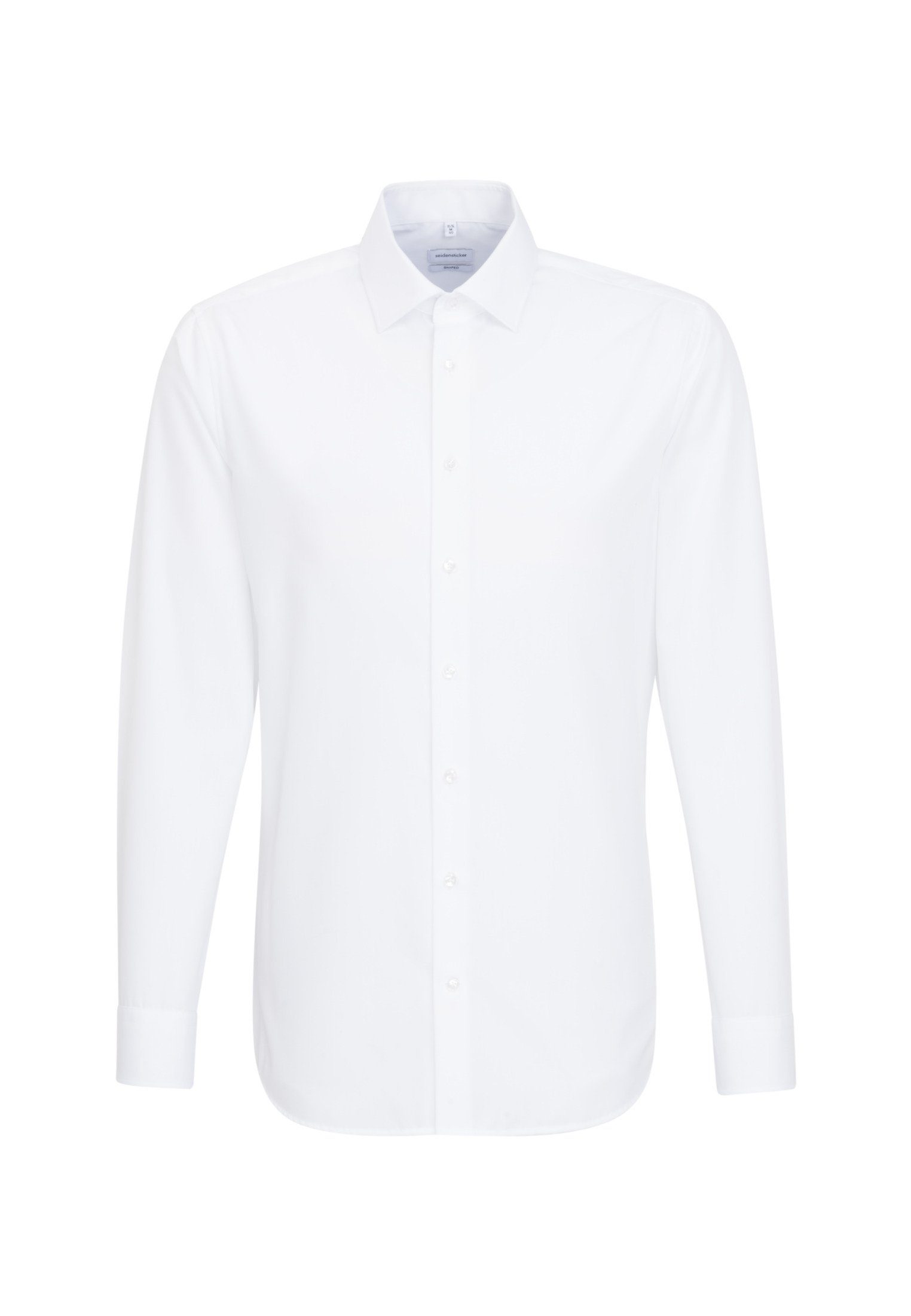 seidensticker Uni Shaped Kentkragen Extra Arm langer Weiß Businesshemd Shaped