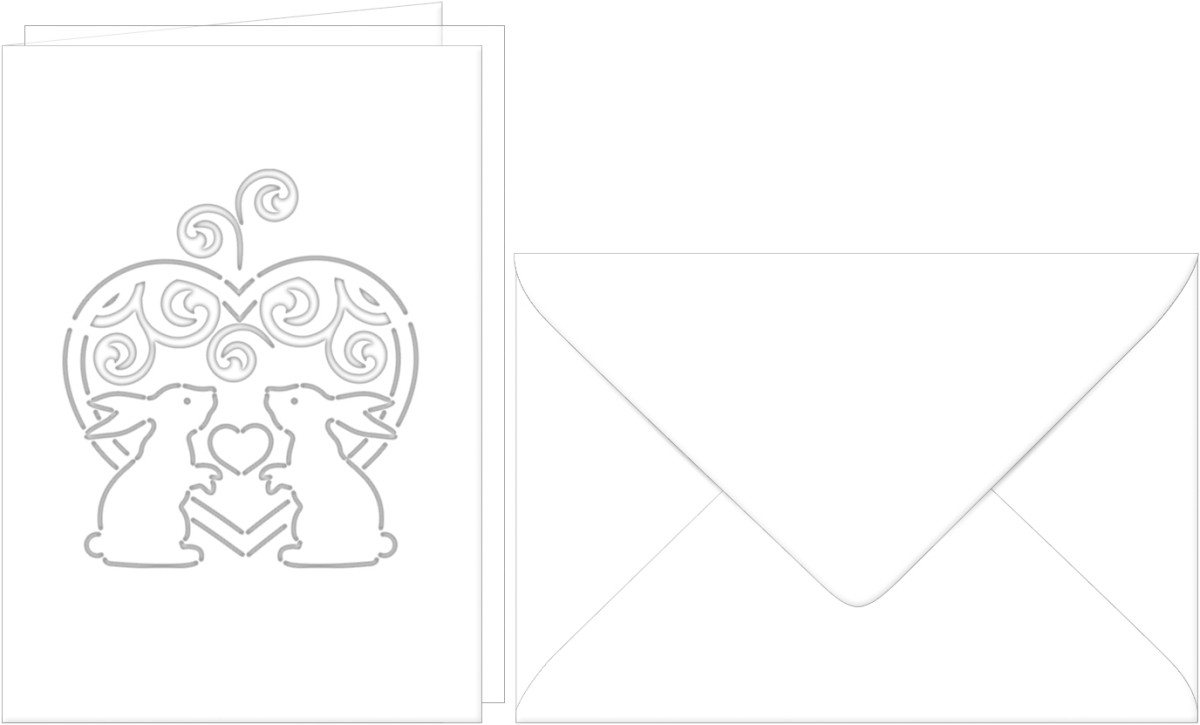 Thumbnail - Ursus - Ludwig Bähr Designpapier Grußkarten gelasert A6 'Frohe Ostern 'Hasenpaar' weiß VE=5 Sets