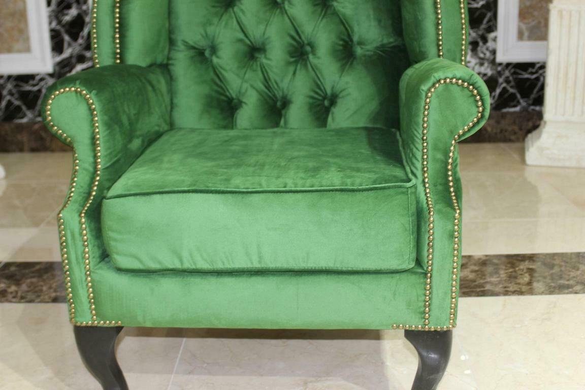 JVmoebel Sessel Couch Sitz Loung Polster Textil Sofort Chesterfield Sessel Neu Ohrensessel Sofa
