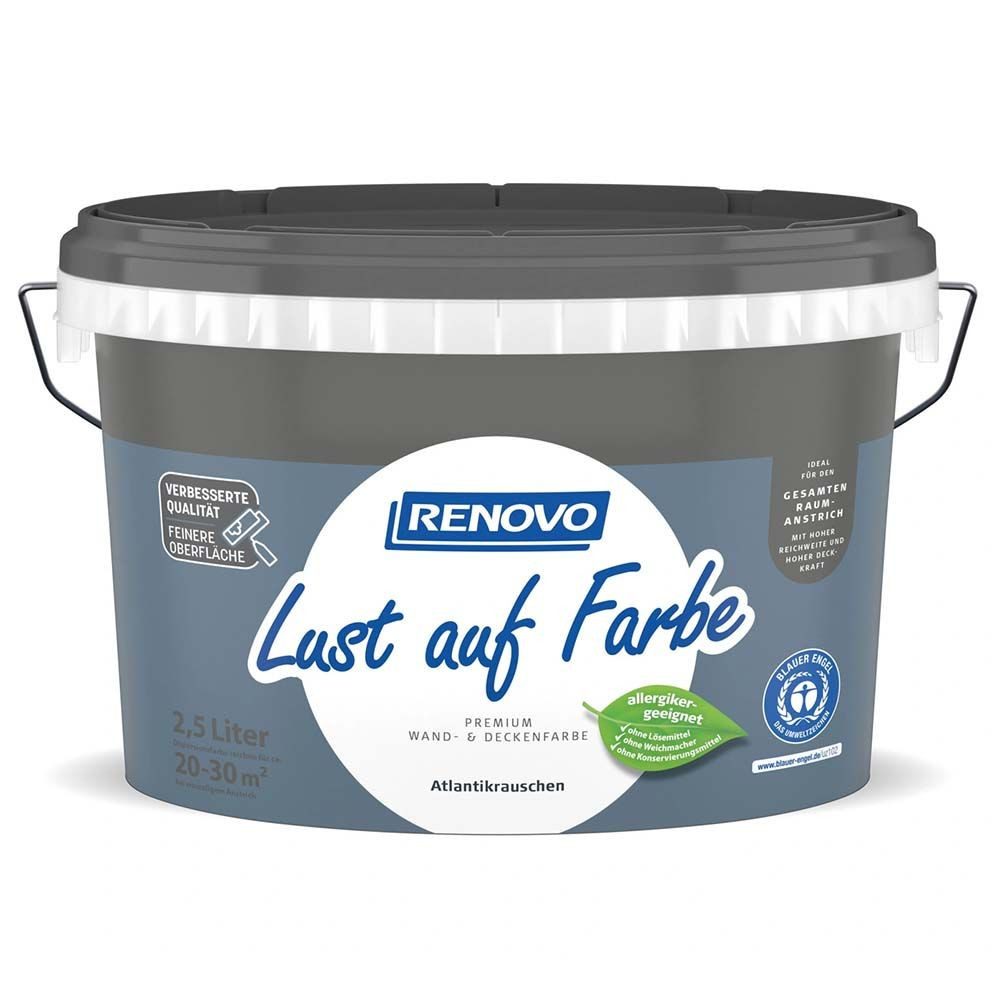 Renovo Wandfarbe Renovo Wand- und Deckenfarbe Lust auf Farbe matt 2,5 Ltr. Atlantikraus
