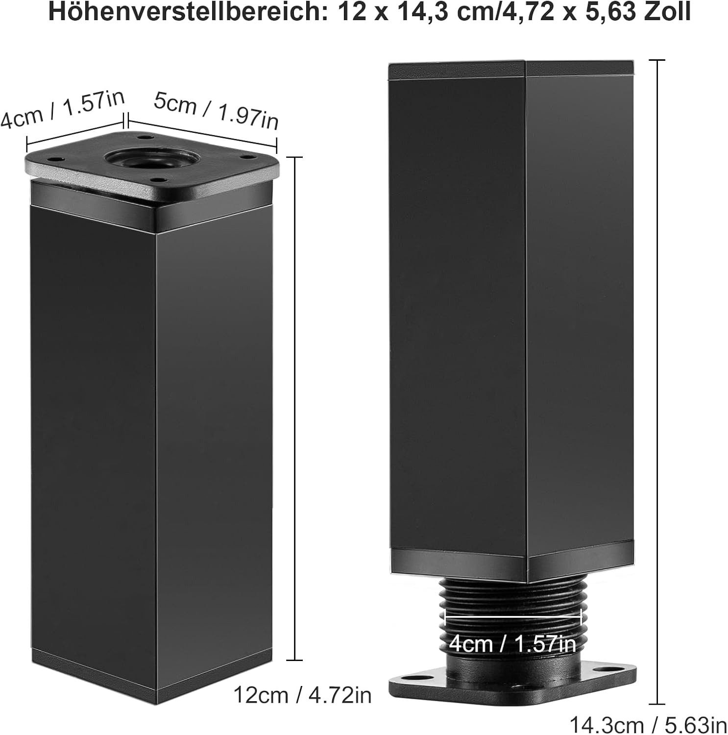 Youyijia Möbelfuß 4 Stück Möbelfüße Verstellbar, Höhenverstellbar