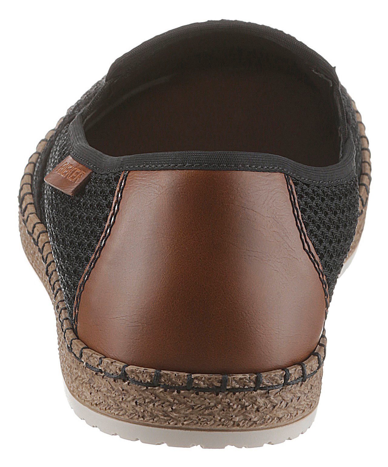 Espadrille mit Perforation schwarz Rieker luftdurchlässiger